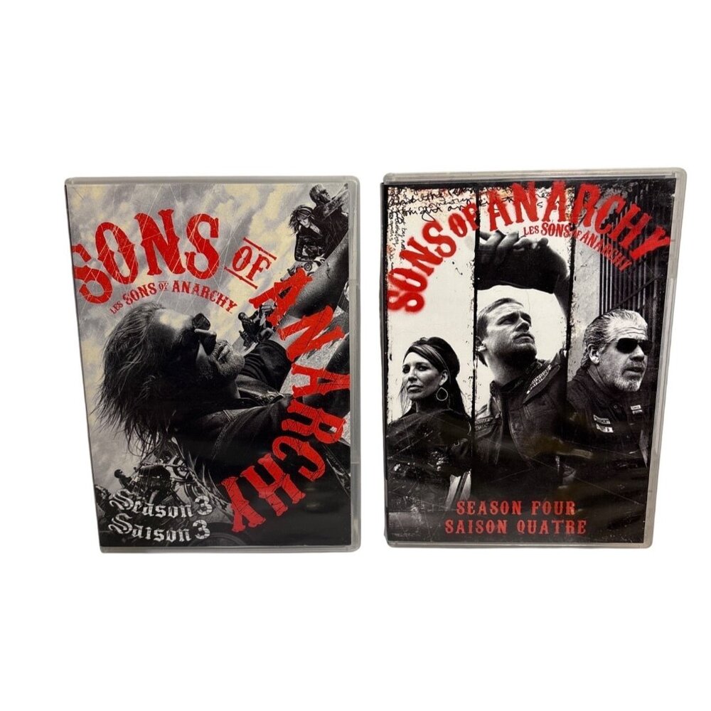 Sons Of Anarchy Seasons 3 & 4 DVD Set 4-Disc Each All Episodes Special Features